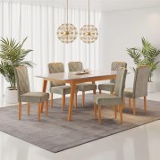 Conjunto Sala de Jantar Mesa Elegance com 6 Cadeiras Diamante Julie da JCM